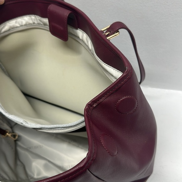 Glass Ladder Co Michelle Tote Bag Purse Leather Limited Edition Merlot Red - Picture 10 of 12